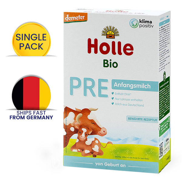 Holle Cow Stage PRE Formula + DHA 400g - Bottles & Burps